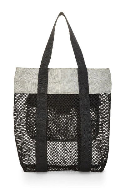Pre-owned Chanel Black Mesh & Grey Canvas Sport Line Tote