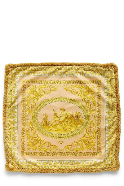 Pre-owned Versace Yellow Cotton Baroque Pillow Case