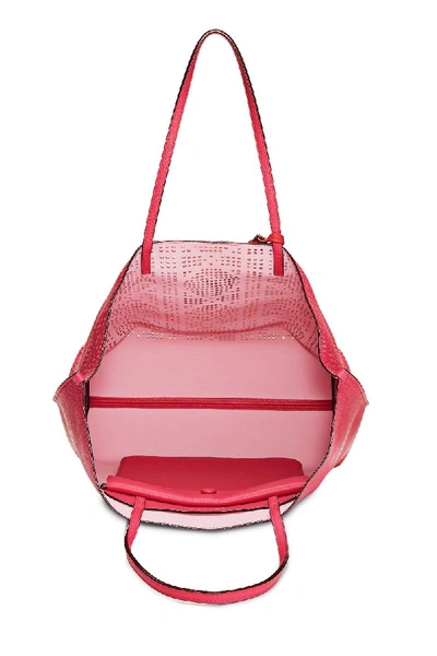 Pre-owned Dior Pink Calfskin Perforated Cannage Iva Tote