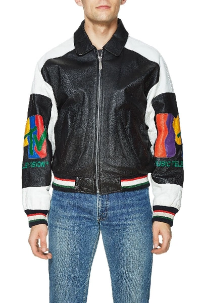 Pre-owned Vintage Multicolor Leather Mtv Aviator Jacket