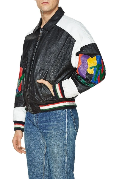 Pre-owned Vintage Multicolor Leather Mtv Aviator Jacket