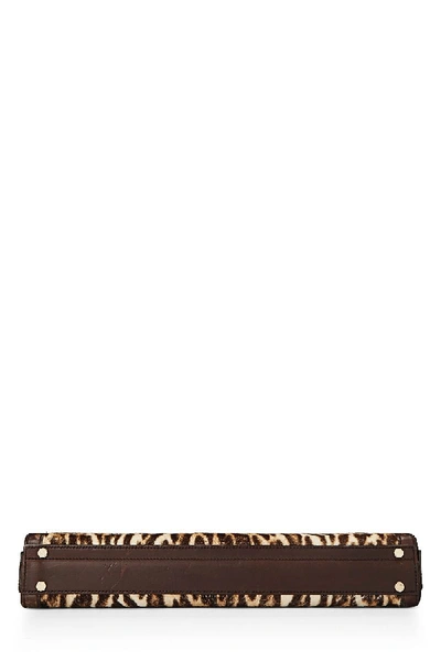 Shop Gucci Brown Leopard Ponyhair Briefcase