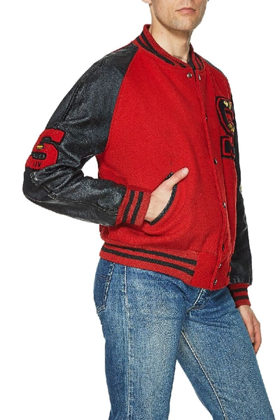 Pre-owned Vintage Red Wool Varsity Jacket