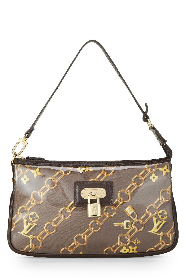 louis vuitton limited edition brown monogram vinyl charms pochette accessoires modesens modesens