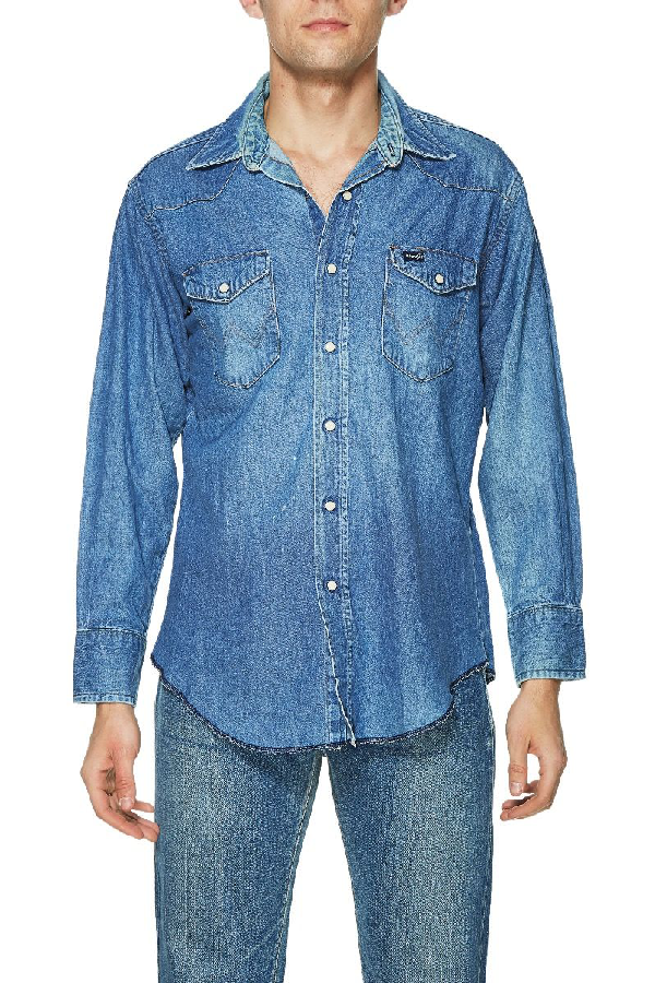 wrangler denim shirt vintage