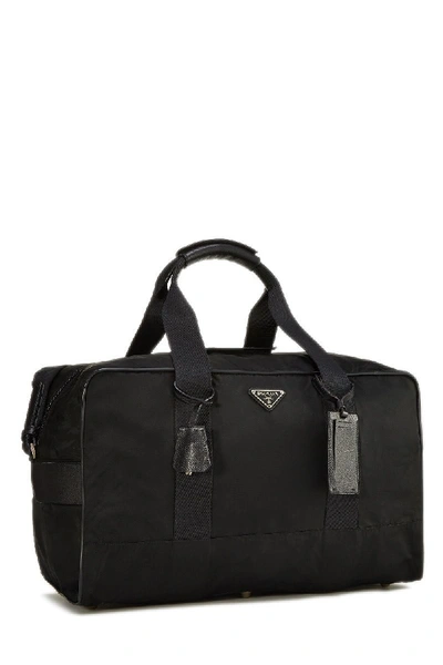 Pre-owned Prada Black Tessuto Nylon Boston Bag