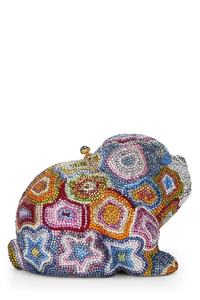 Pre-owned Judith Leiber Multicolor Crystal Dog Minaudiere