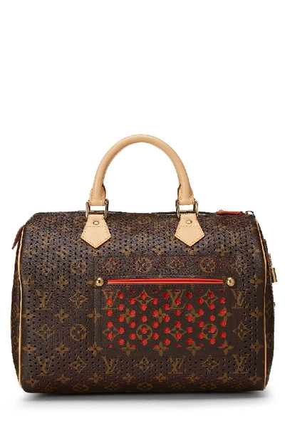 Pre-owned Louis Vuitton Limited Edition Orange Monogram Canvas Perforated Speedy 30