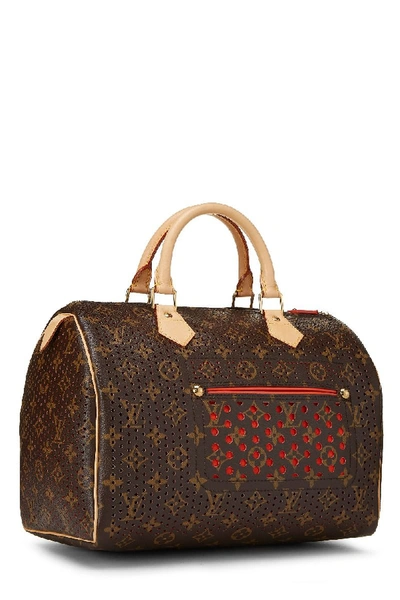 Pre-owned Louis Vuitton Limited Edition Orange Monogram Canvas Perforated Speedy 30