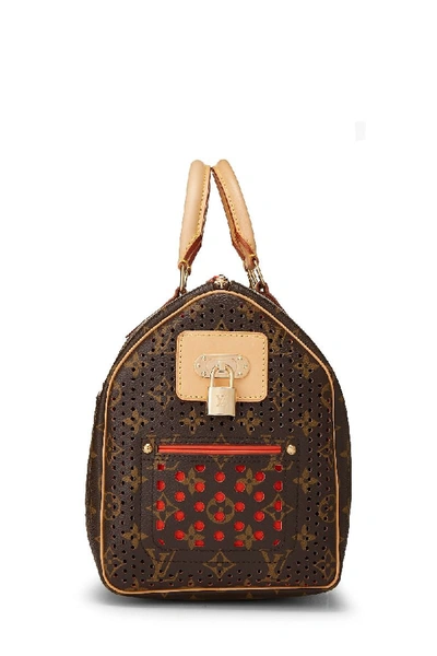 Pre-owned Louis Vuitton Limited Edition Orange Monogram Canvas Perforated Speedy 30