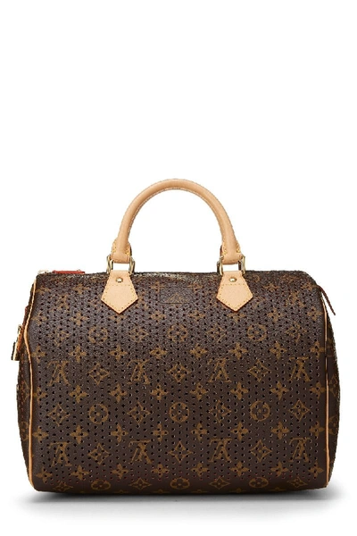Pre-owned Louis Vuitton Limited Edition Orange Monogram Canvas Perforated Speedy 30