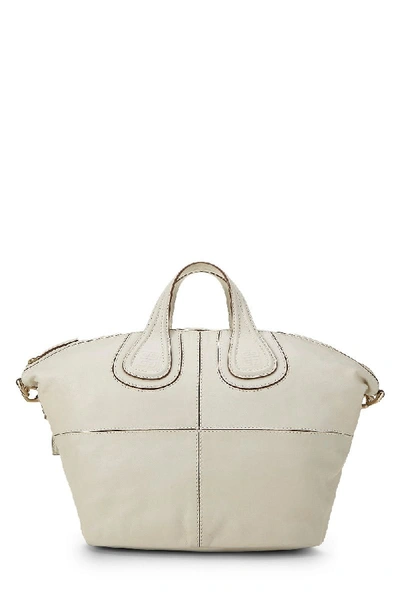 Pre-owned Givenchy White Matte Nappa Leather Nightingale Small