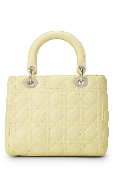 Shop Dior Pale Yellow Cannage Quilted Lambskin Lady  Medium