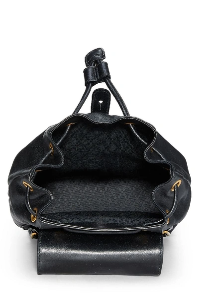 Pre-owned Gucci Black Leather Bamboo Backpack Small