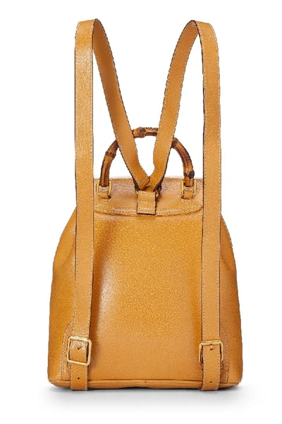 Pre-owned Gucci Yellow Leather Bamboo Backpack Mini