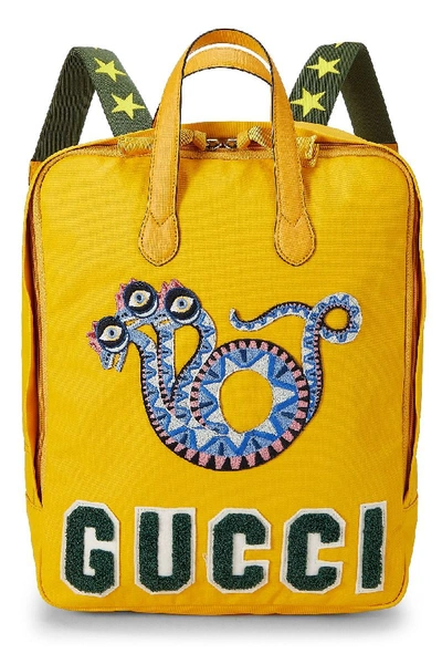 Pre-owned Gucci Yellow Canvas Snake Kids Backpack