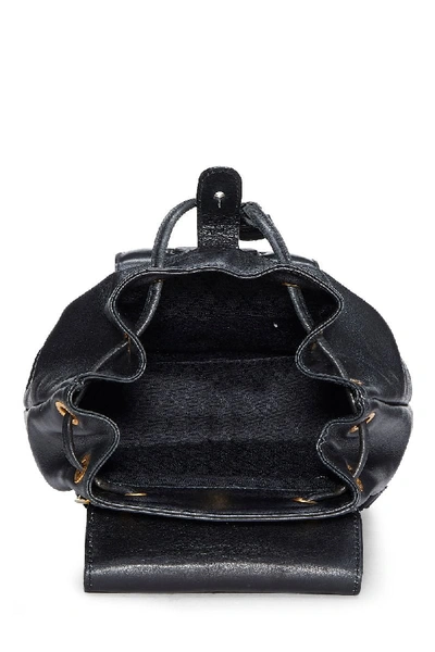 Pre-owned Gucci Black Leather Bamboo Backpack Small