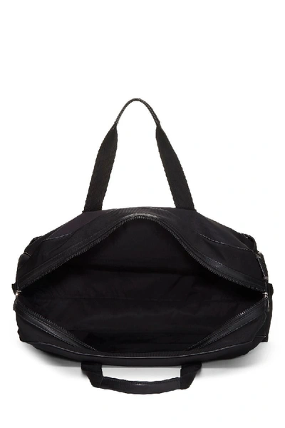 Pre-owned Gucci Black Techno Canvas Parana Web Duffle Bag