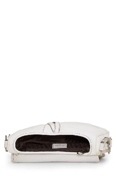 Shop Dior White Leather Saddle Bag