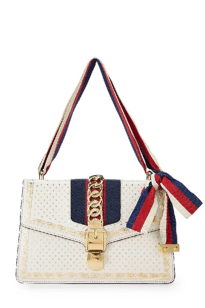 Pre-owned Gucci White Stars Leather Sylvie