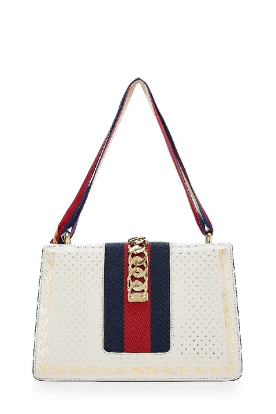 Pre-owned Gucci White Stars Leather Sylvie