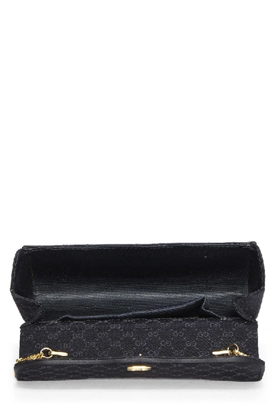 Pre-owned Gucci Black Satin Logo Shoulder Bag