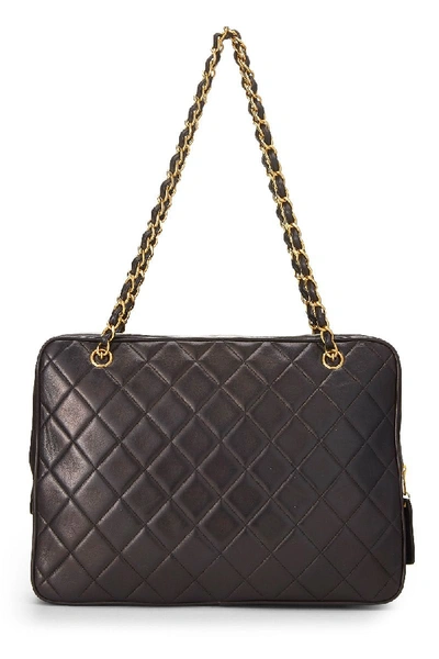 Shop Chanel Black Quilted Lambskin 'cc' Camera Bag Maxi