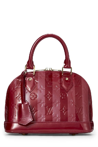 Pre-owned Louis Vuitton Indian Rose Vernis Rayures Alma Bb Handbag In Pink