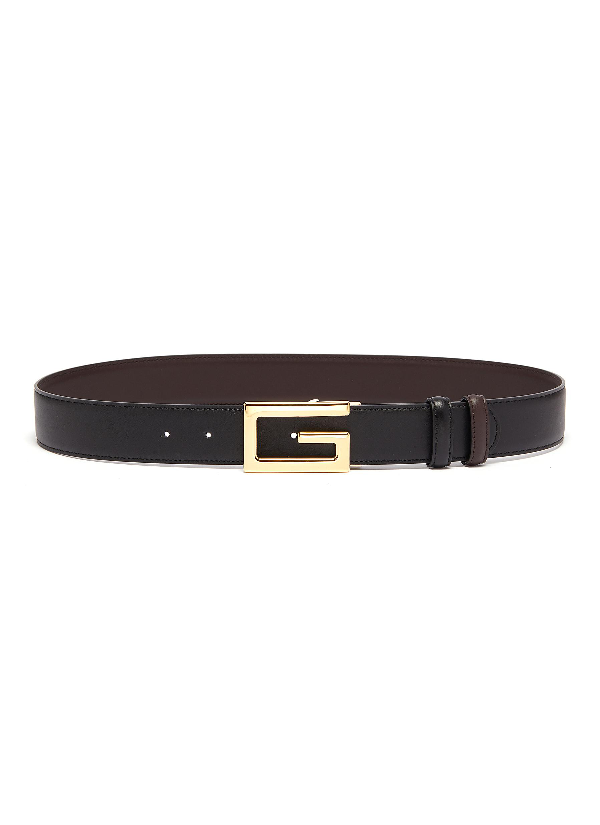 leather belt with g buckle