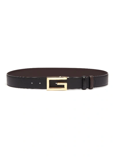 Shop Gucci Square G Buckle Reversible Leather Belt