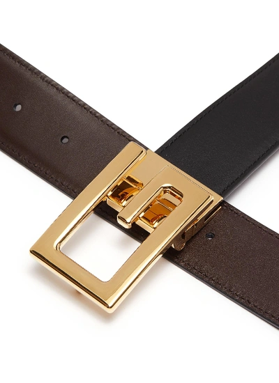 Shop Gucci Square G Buckle Reversible Leather Belt
