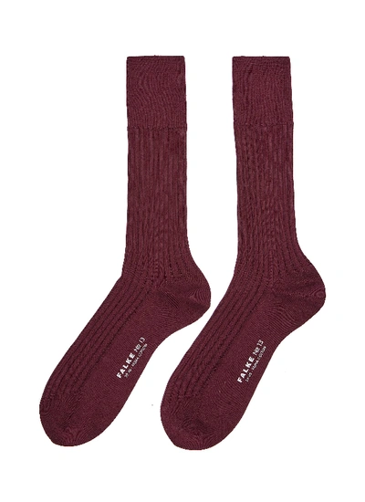 Shop Falke 'no.13' Rib Knit Socks In Red