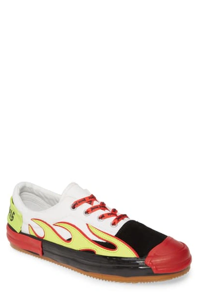 Shop Palm Angels Flame Sneaker In Multicolor Yellow