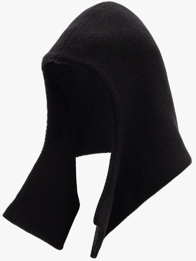 Shop Jw Anderson Snap Knitted Hood In Black