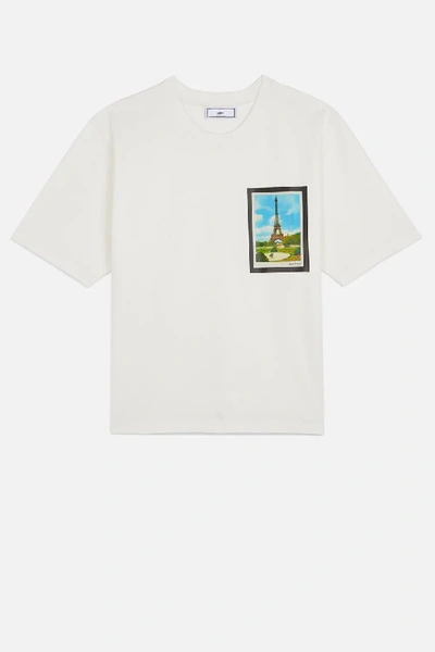 Shop Ami Alexandre Mattiussi Women's T-shirt With Print Postcard In White