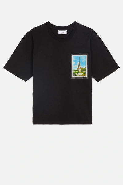Shop Ami Alexandre Mattiussi Women's T-shirt With Print Postcard In Black