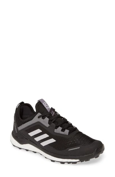 Shop Adidas Originals Terrex Agravic Flow Trail Running Shoe In Black/ White/ Grey Four