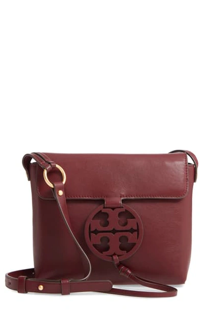 Shop Tory Burch Miller Leather Crossbody Bag - Red In Port