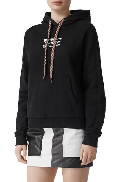 Shop Burberry Poulter Logo Hoodie In Black