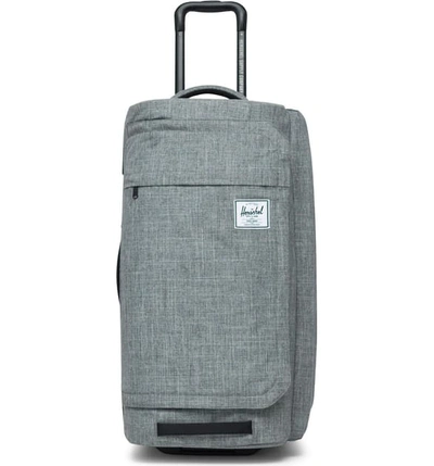 Shop Herschel Supply Co Wheelie Outfitter 24-inch Duffle Bag - Grey In Raven Crosshatch