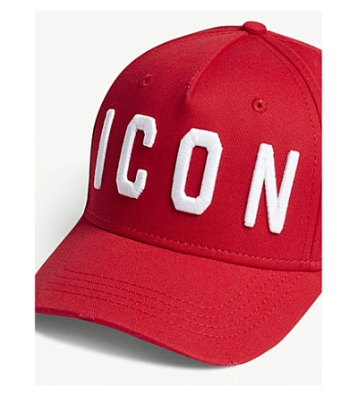 Shop Dsquared2 Mens Red Icon Cotton Cap