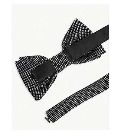 Shop Hugo Boss Printed Jacquard Silk Bow Tie In Black