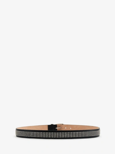 Shop Alexander Mcqueen Twin Skull Leather Belt In Black