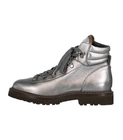 Shop Brunello Cucinelli Metallic Hiker Boot In Silver
