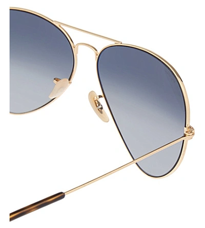 Shop Ray Ban Mens Gold Rb3025 Aviator Sunglasses