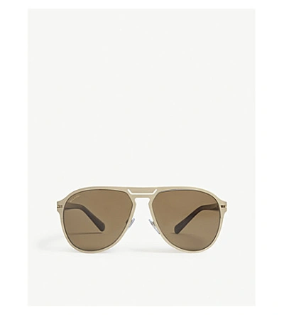 Shop Bvlgari Bv5043tk Pilot-frame Sunglasses In Gold