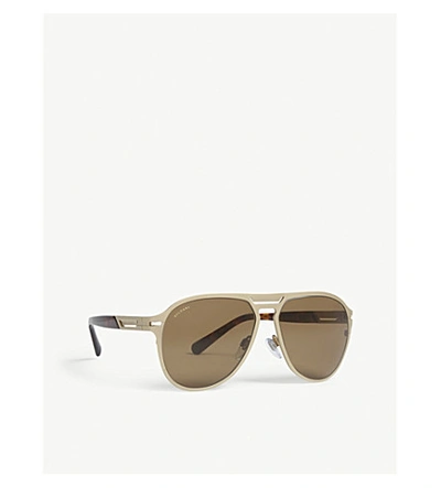Shop Bvlgari Bv5043tk Pilot-frame Sunglasses In Gold