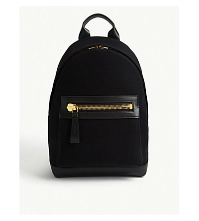 Shop Tom Ford Buckley Canvas Backpack In Black