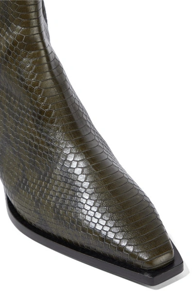 Shop Aeyde Ruby Snake-effect Leather Ankle Boots In Snake Print