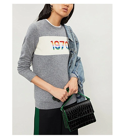 Shop Bella Freud 1970 Rainbow Cashmere-blend Jumper In Grey Marl